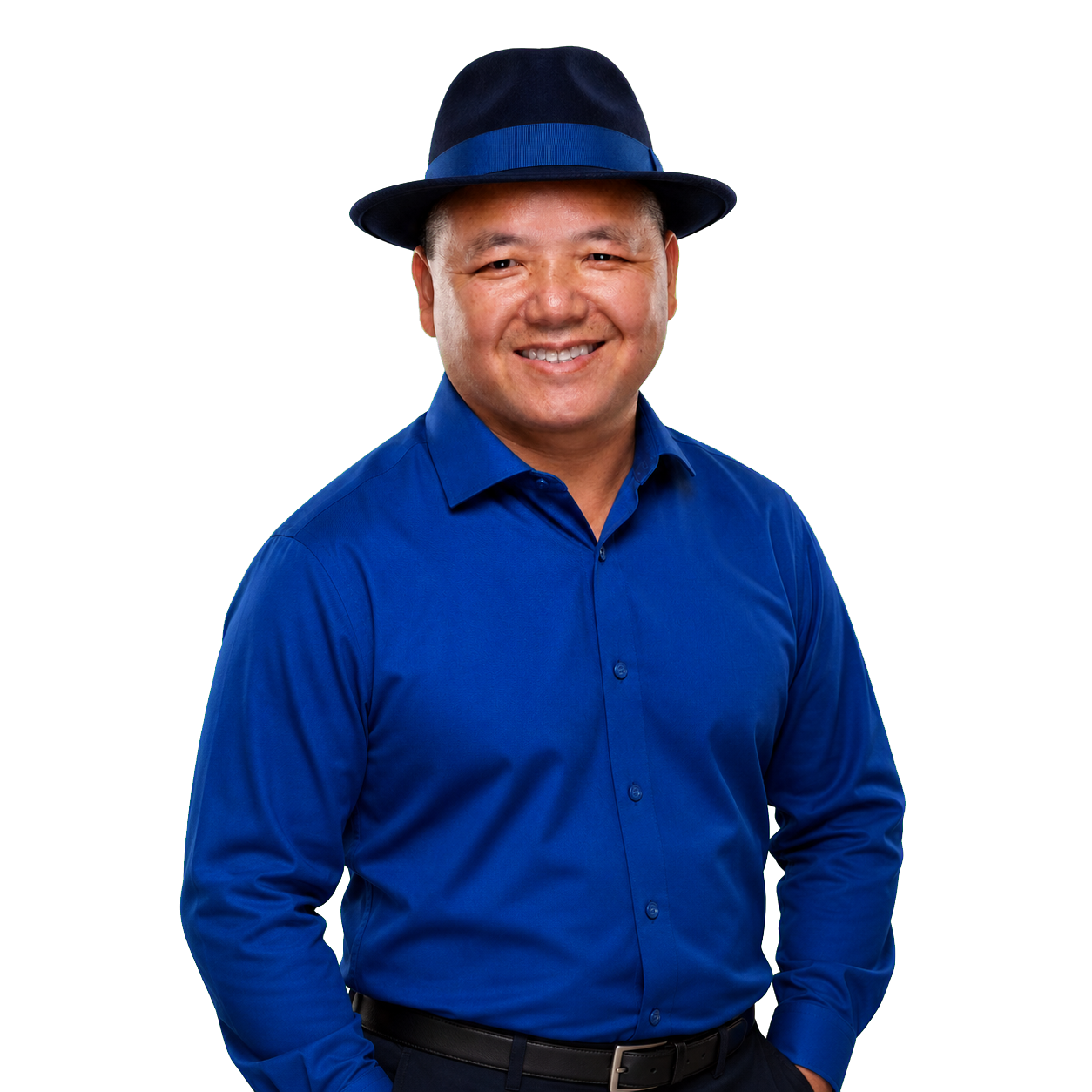 Abraham Xiong wearing his signature fedora